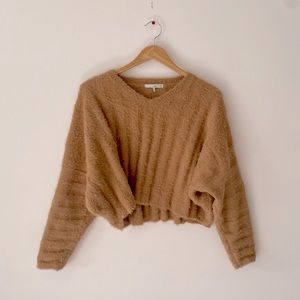 Oak + Fort Tab Cropped Fuzzy Sweater